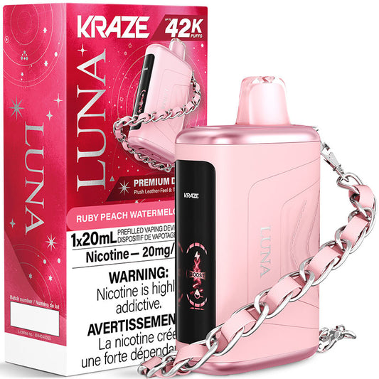 Kraze Luna Disposable Vape: Ruby Peach Watermelon Ice (20mL)