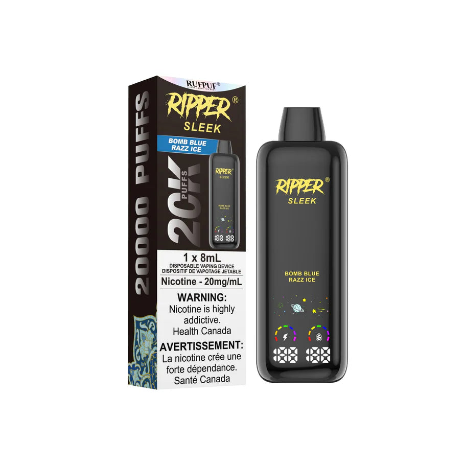 Bomb Blue Razz Ice - RIPPER SLEEK Disposable Vape 20K