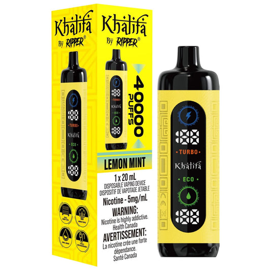 Lemon Mint - Khalifa Bar by Ripper Hookah Vape 40k
